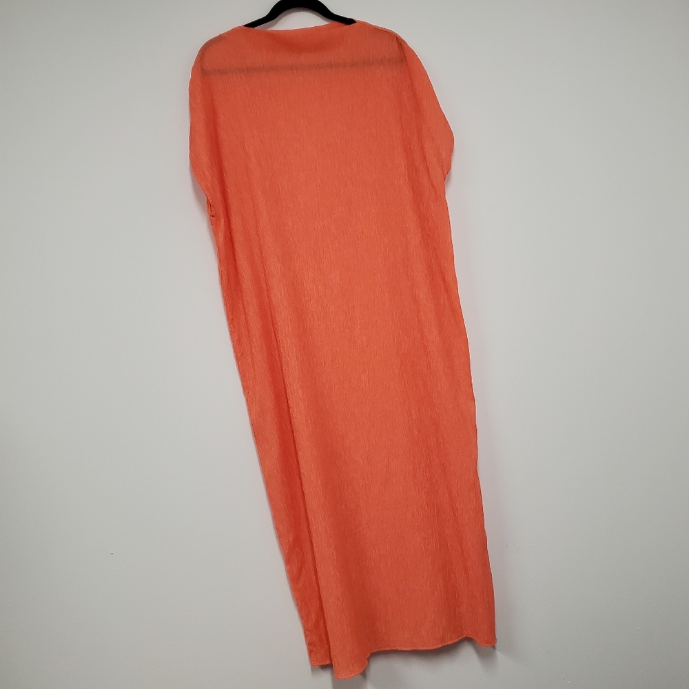 COS Crepe Maxi Dress M Orange Dolman Sleeve Shapeless Minimalist Contemporary